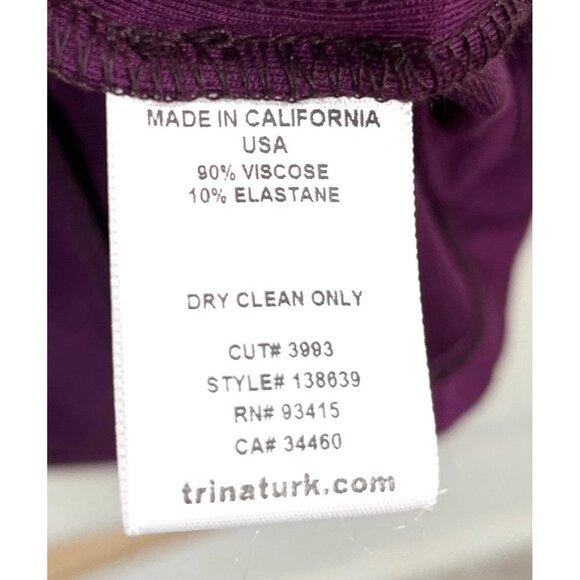 Trina‎ Turk Jersey Tunic length dress stretchy purple sz L - Picture 10 of 10